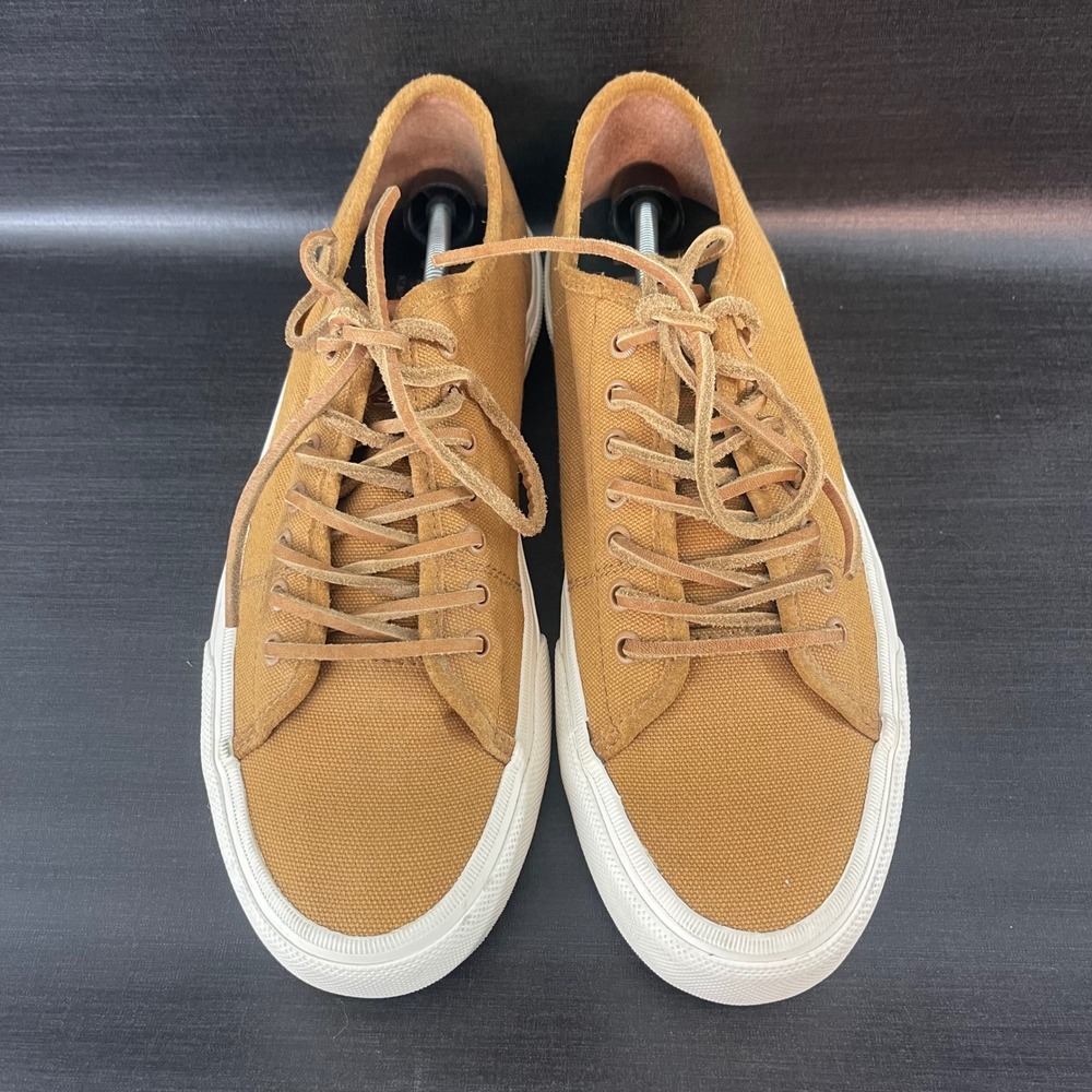Frye Ludlow Canvas Low Top Sneakers Mens Size 11 Cognac Brown Casual Shoes - Picture 3 of 9